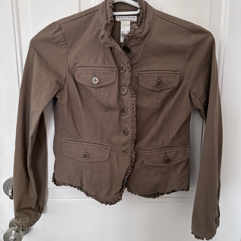 Liz Claiborne Taupe Blazer with Button Accents